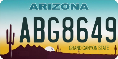 AZ license plate ABG8649