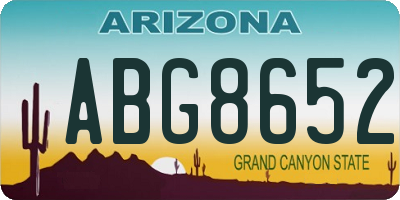 AZ license plate ABG8652