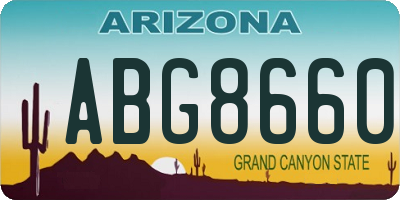 AZ license plate ABG8660