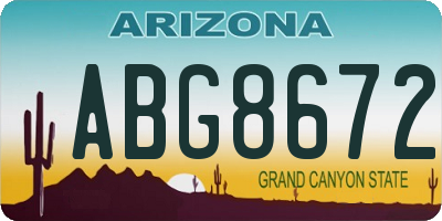 AZ license plate ABG8672