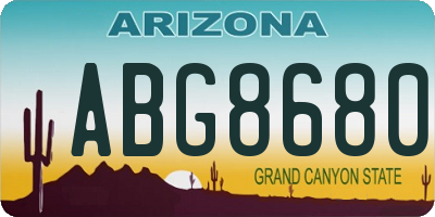 AZ license plate ABG8680