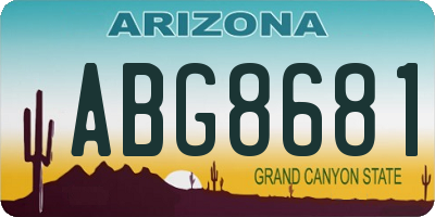 AZ license plate ABG8681
