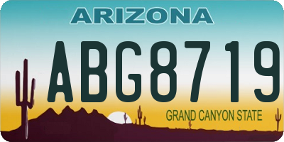 AZ license plate ABG8719