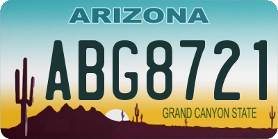 AZ license plate ABG8721