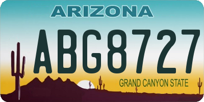 AZ license plate ABG8727
