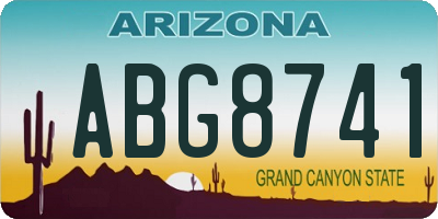 AZ license plate ABG8741