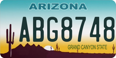AZ license plate ABG8748