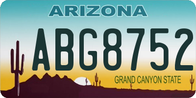 AZ license plate ABG8752