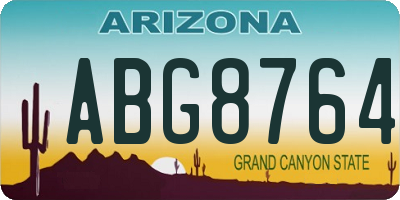 AZ license plate ABG8764