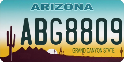 AZ license plate ABG8809