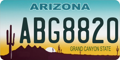 AZ license plate ABG8820