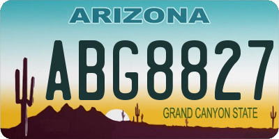 AZ license plate ABG8827