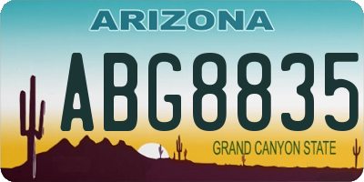 AZ license plate ABG8835