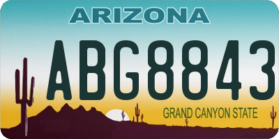 AZ license plate ABG8843