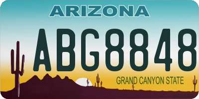 AZ license plate ABG8848