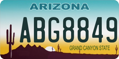 AZ license plate ABG8849