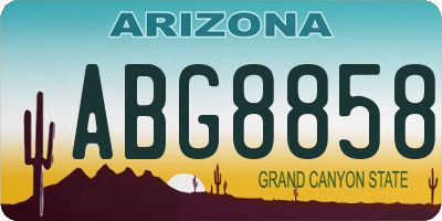 AZ license plate ABG8858