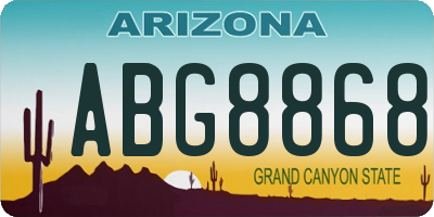 AZ license plate ABG8868