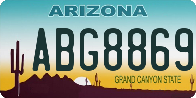 AZ license plate ABG8869
