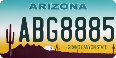 AZ license plate ABG8885