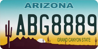 AZ license plate ABG8889