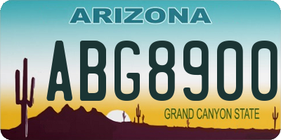 AZ license plate ABG8900