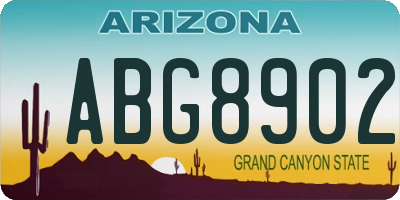 AZ license plate ABG8902