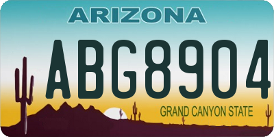 AZ license plate ABG8904