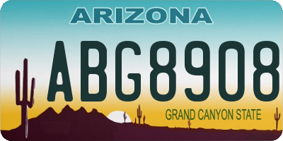 AZ license plate ABG8908
