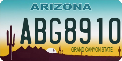 AZ license plate ABG8910
