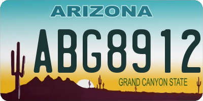 AZ license plate ABG8912