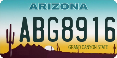 AZ license plate ABG8916