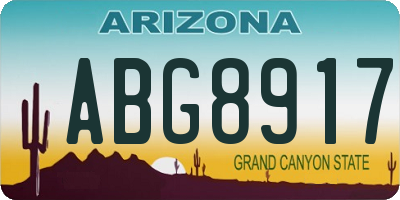 AZ license plate ABG8917