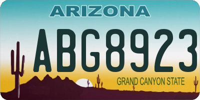 AZ license plate ABG8923