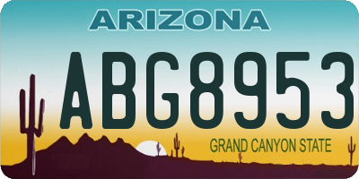 AZ license plate ABG8953