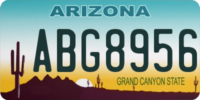 AZ license plate ABG8956