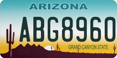 AZ license plate ABG8960
