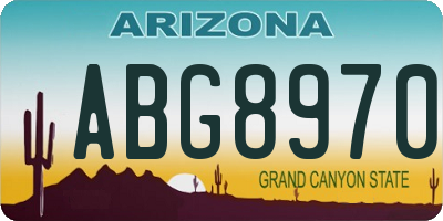 AZ license plate ABG8970