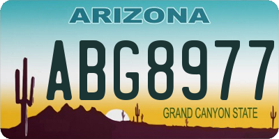 AZ license plate ABG8977