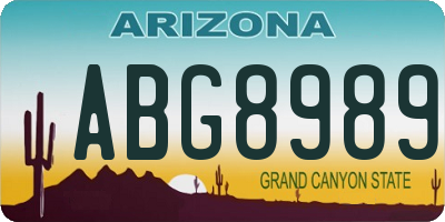AZ license plate ABG8989
