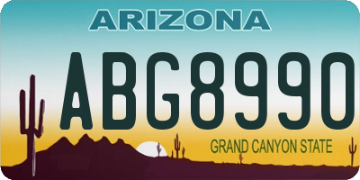 AZ license plate ABG8990
