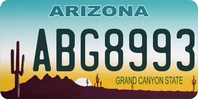 AZ license plate ABG8993