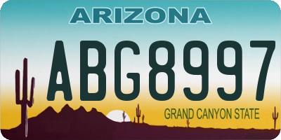 AZ license plate ABG8997