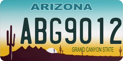 AZ license plate ABG9012