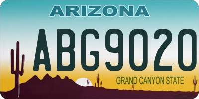 AZ license plate ABG9020