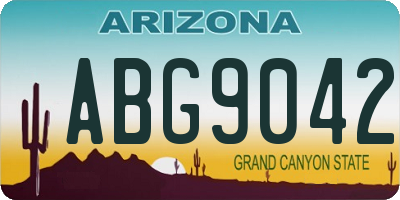 AZ license plate ABG9042