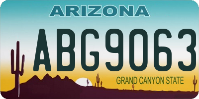 AZ license plate ABG9063
