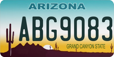 AZ license plate ABG9083