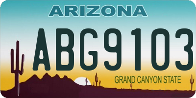 AZ license plate ABG9103