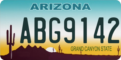 AZ license plate ABG9142